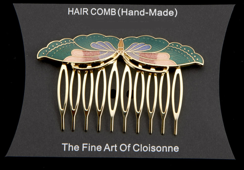 custom enamel logo metal hair comb